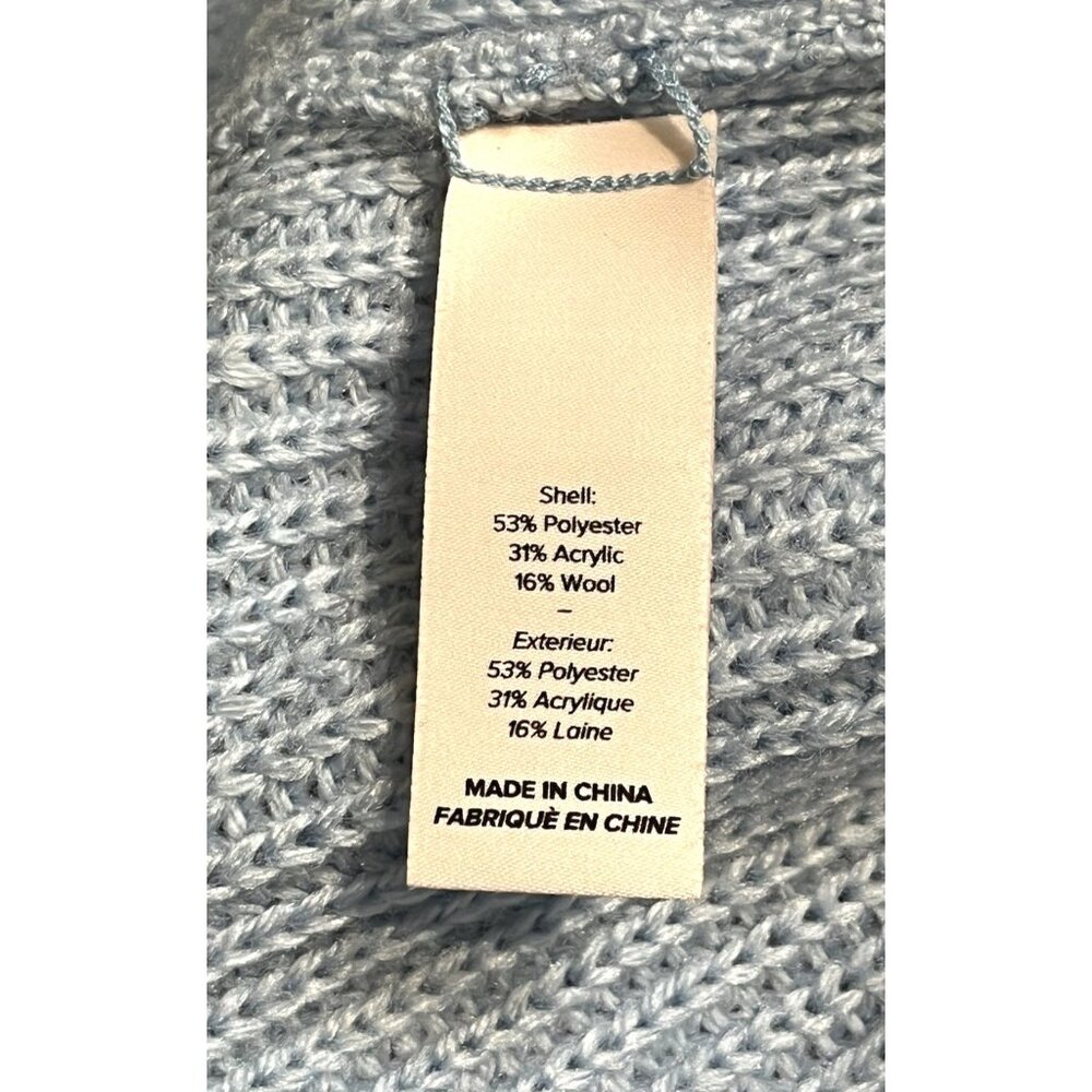 Cinq a Sept Blue Wool blend Cecile Sailor Ribbed Oversize Crop Sweater - Picture 12 of 12